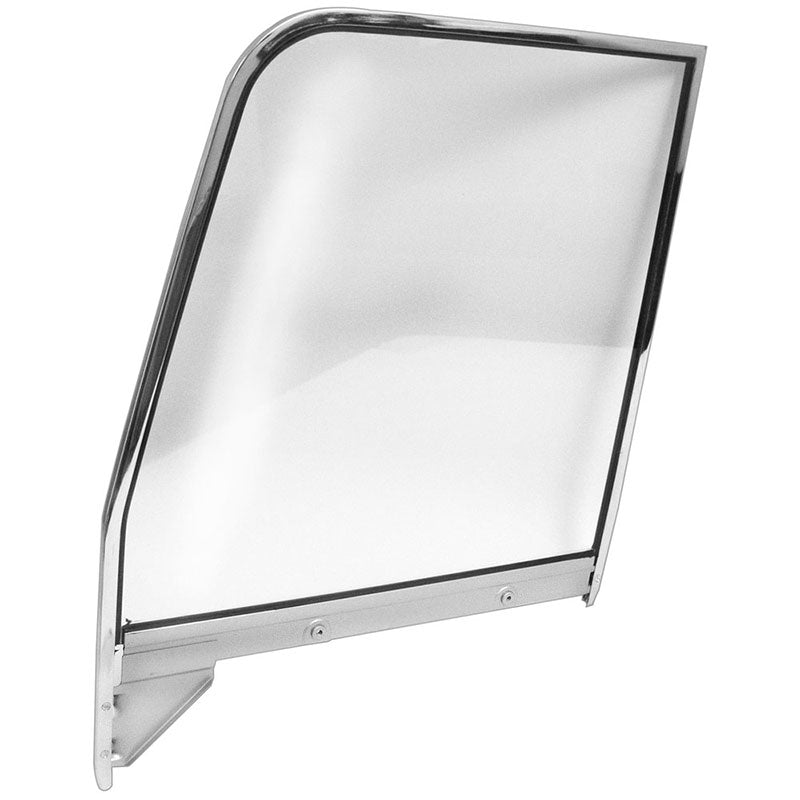 1955-1959 DOOR WINDOW FRAME WITH GLASS CHROME RH CHEVROLET TRUCK