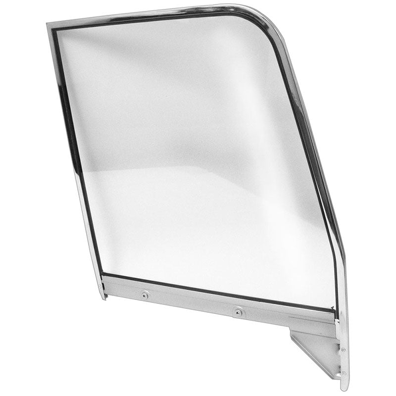 1955-1959 DOOR WINDOW FRAME WITH GLASS CHROME LH CHEVROLET TRUCK