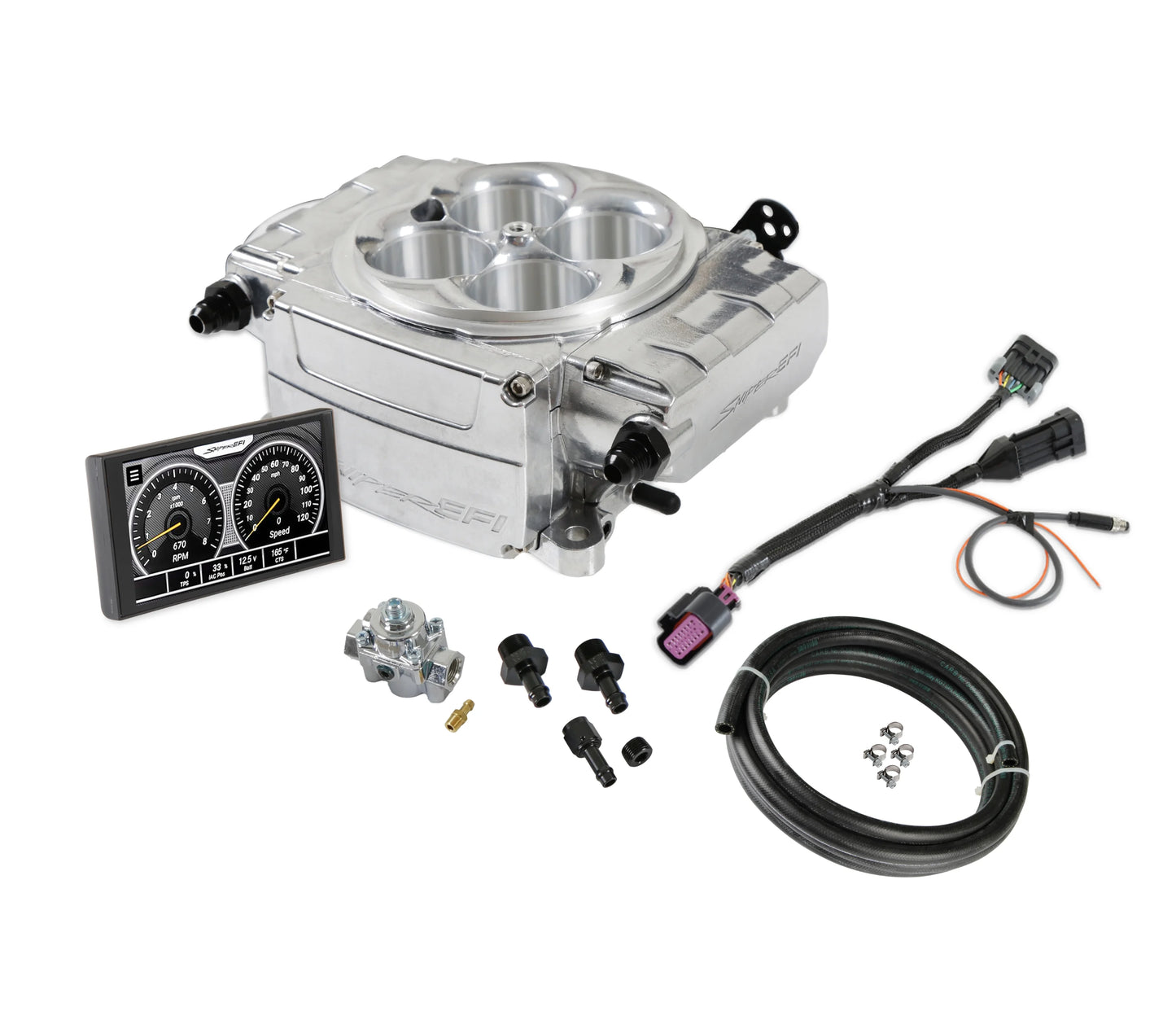 Sniper 2 EFI Upgrade 5-inch Kit w/ Regulator - Polished Complete Upgrade Kit with Fuel System and 5-inch Dash