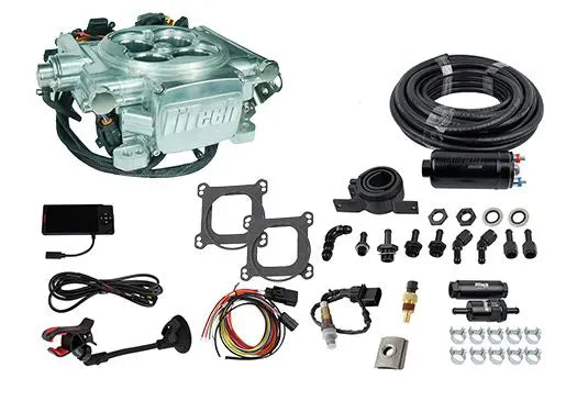 Go EFI 4 600 HP Power Adder Bright Aluminum EFI System With Inline Fuel Delivery Master Kit
