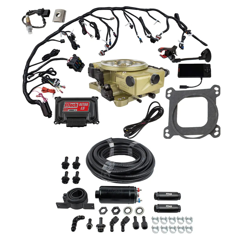Retro LS 650 HP Classic Gold EFI System With Inline Fuel Delivery & Regulator Master Kit