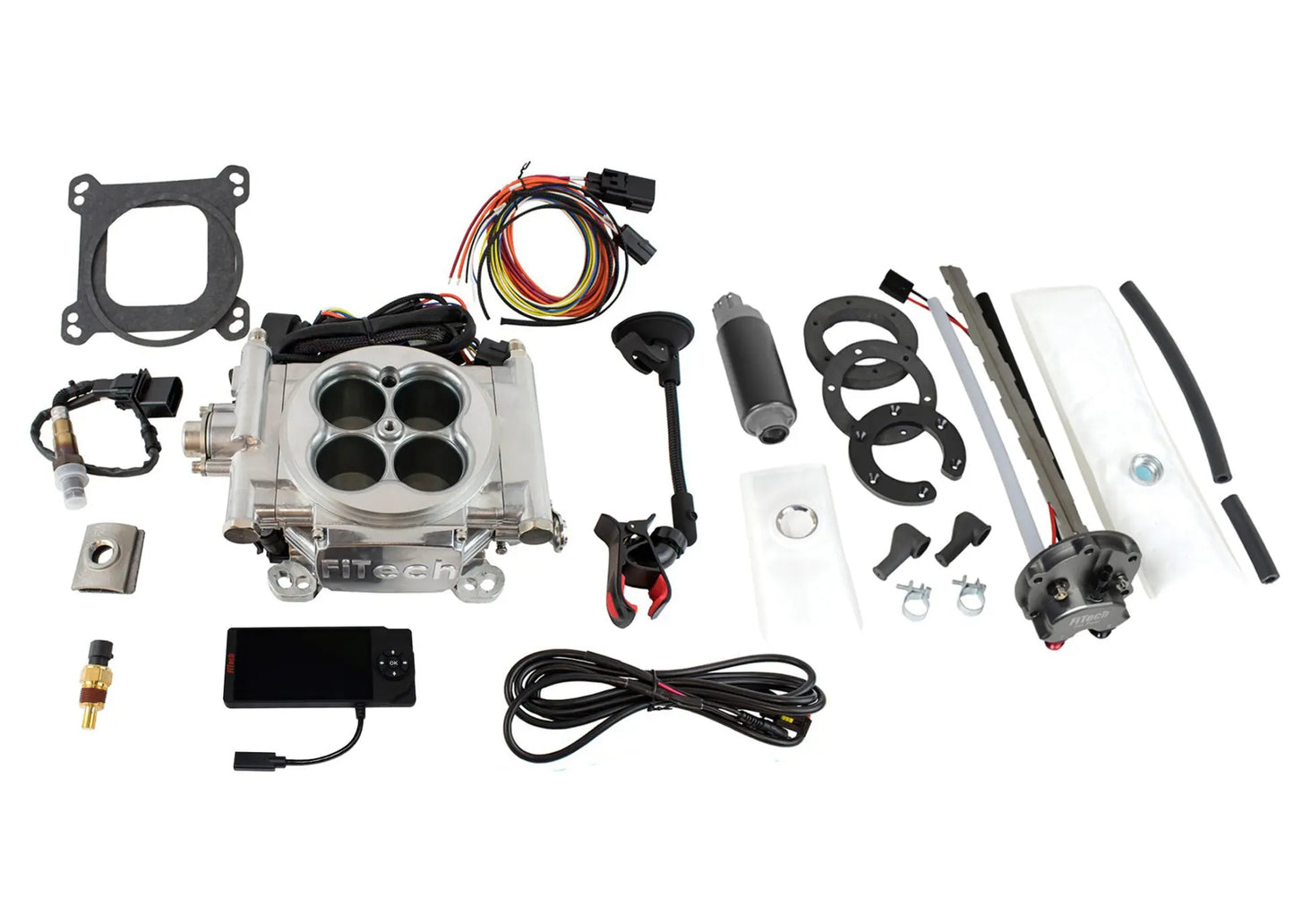 Go EFI 4 600 HP Bright Aluminum EFI System With Go Fuel 340 LPH In-Tank Master Kit