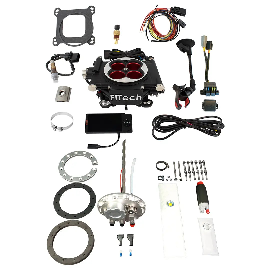 Go EFI 4 600 HP Power Adder Matte Black EFI System With Go Fuel Returnless In-Tank Module Master Kit