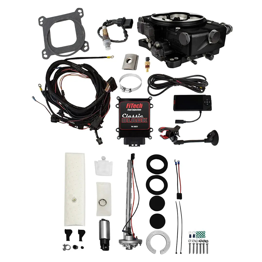 Go EFI Classic Black 650 HP EFI System With Go Fuel In-Tank Regulated Pump 255 LPH Master Kit