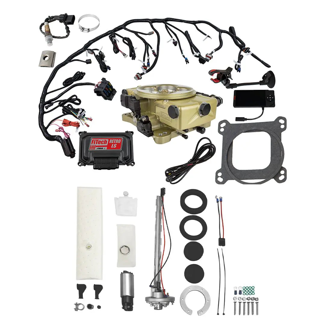 Retro LS 650 HP Classic Gold EFI System With Go Fuel In-Tank Regulated Pump 255 LPH Master Kit