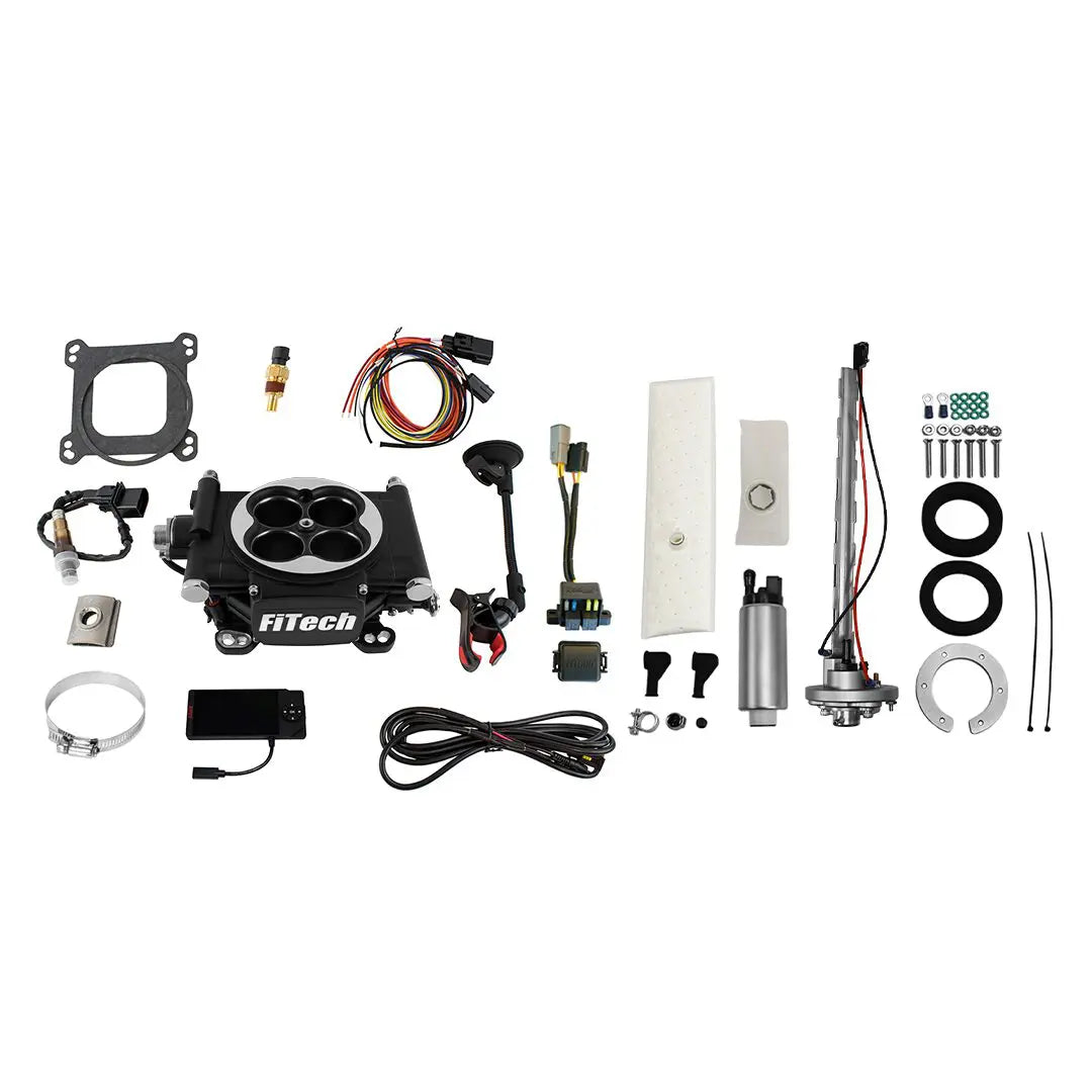 Go EFI 4 600 HP Matte Black EFI System With Go Fuel In-Tank Regulated Pump 340 LPH Master Kit