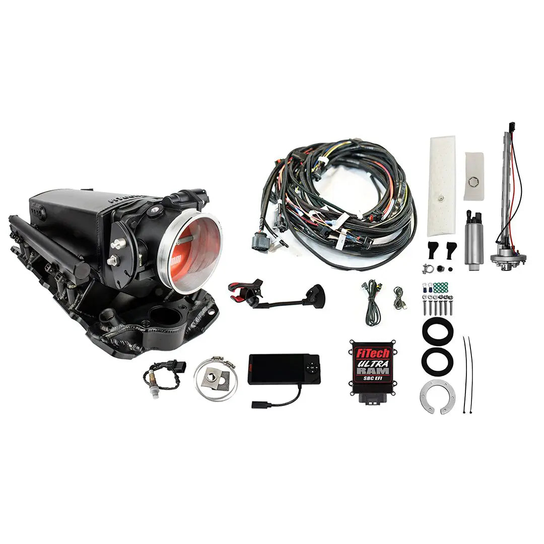 Ultra Ram 650 HP Chevy Small Block EFI System With Go Fuel In-Tank Regulated Pump 340 LPH Master Kit