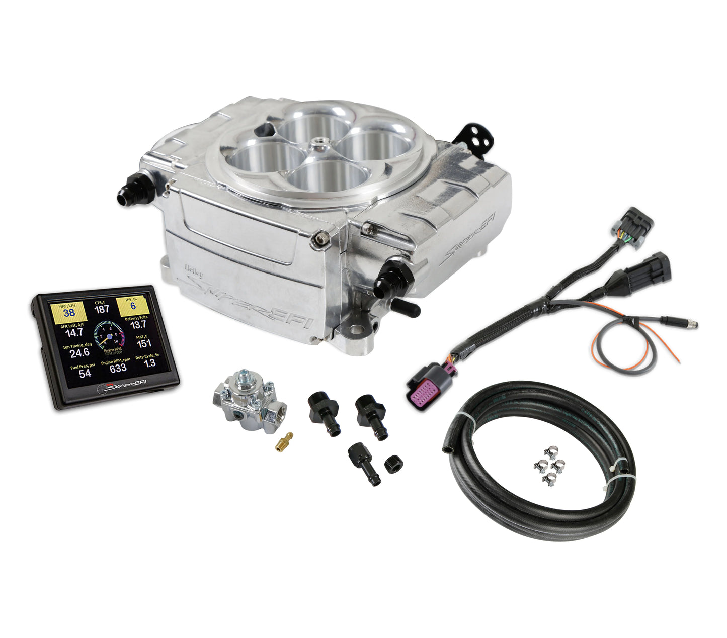 Sniper 2 EFI Upgrade Kit w/ Regulator - Polished Complete upgrade kit with fuel system