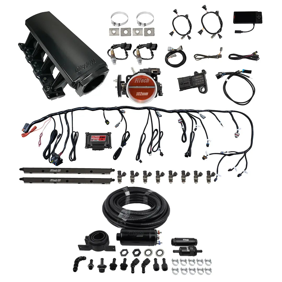 Ultimate LS 750 HP EFI System With Long Runner Cathedral Intake, Transmission Control & Inline Fuel Pump Master Kit