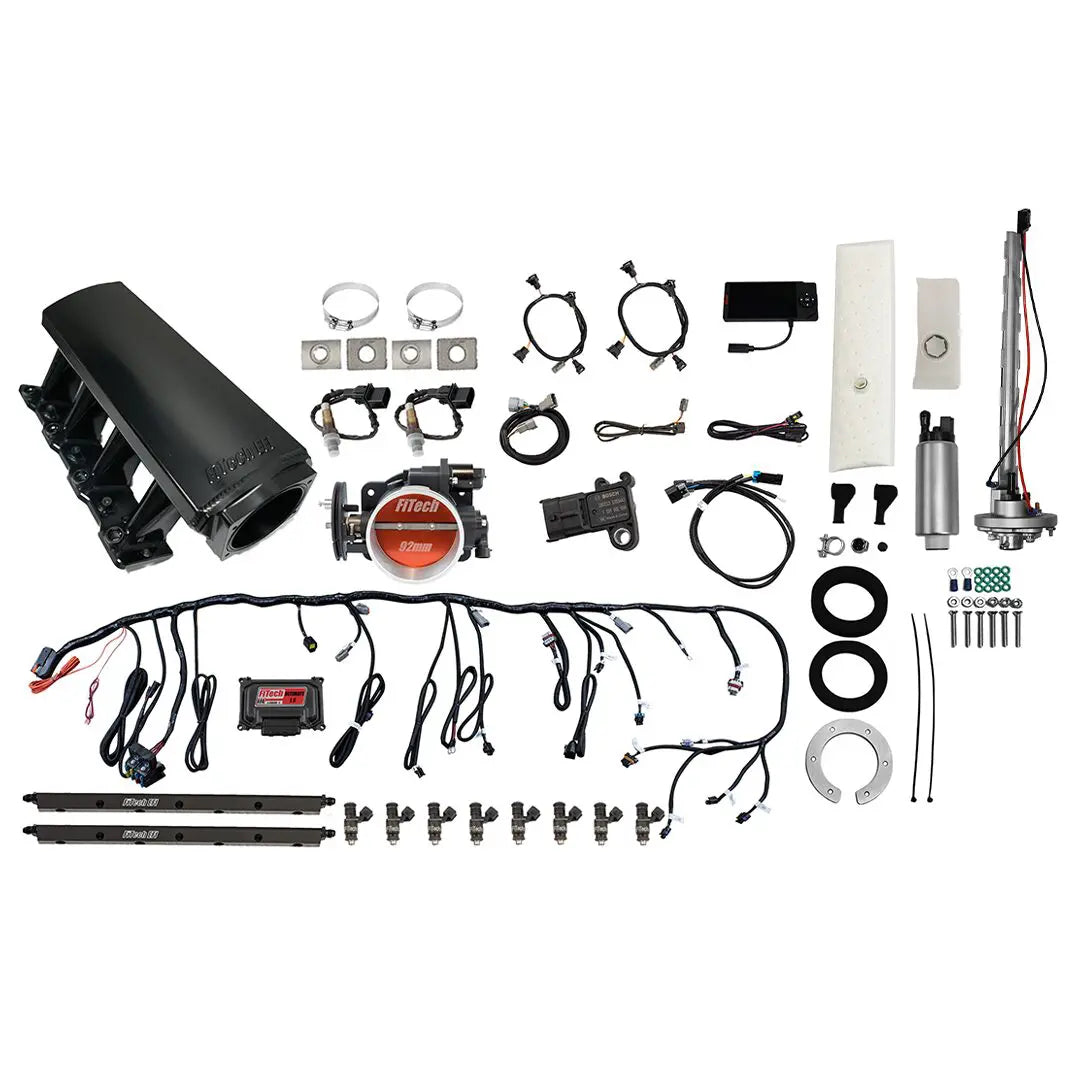 Ultimate LS 500 HP EFI System With Long Runner Cathedral Intake, Transmission Control & Go Fuel In-Tank Regulated Pump 340 LPH Master Kit