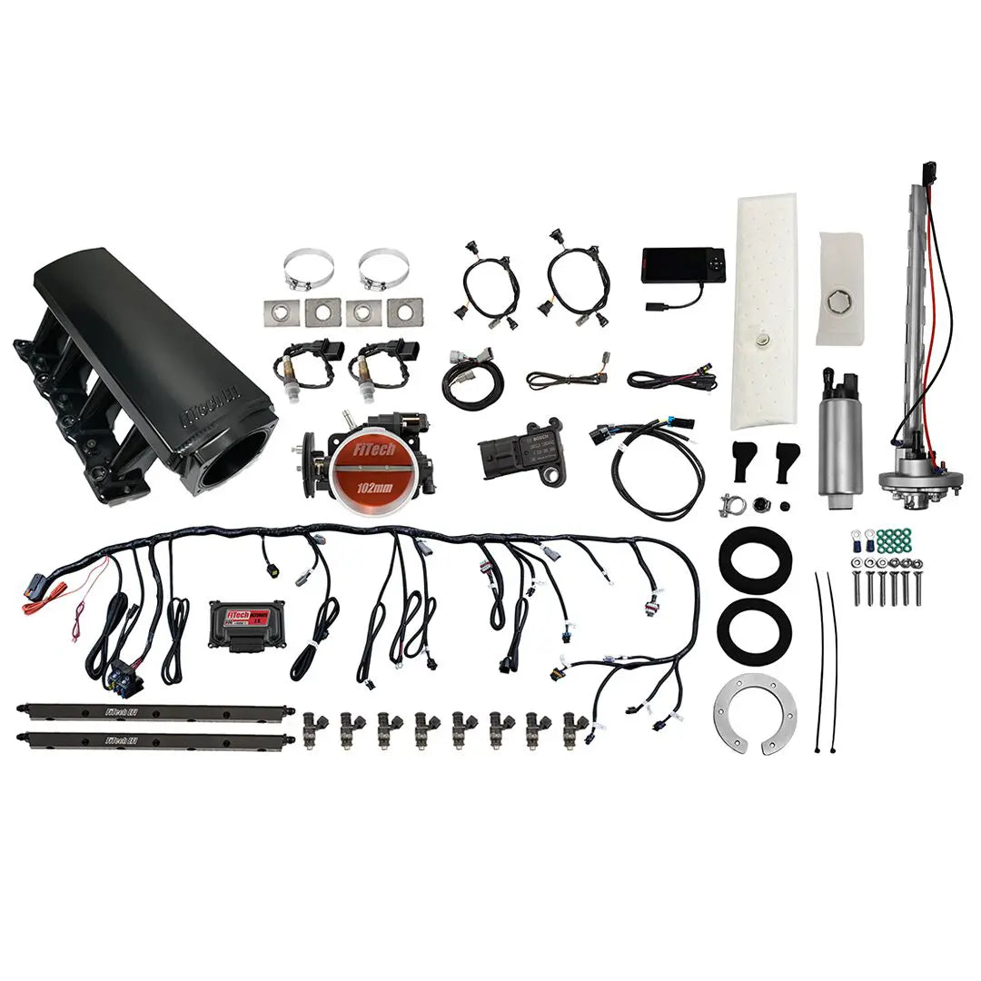 Ultimate LS 750 HP EFI System With Long Runner Cathedral Intake, Transmission Control & Go Fuel In-Tank Regulated Pump 340 LPH Master Kit