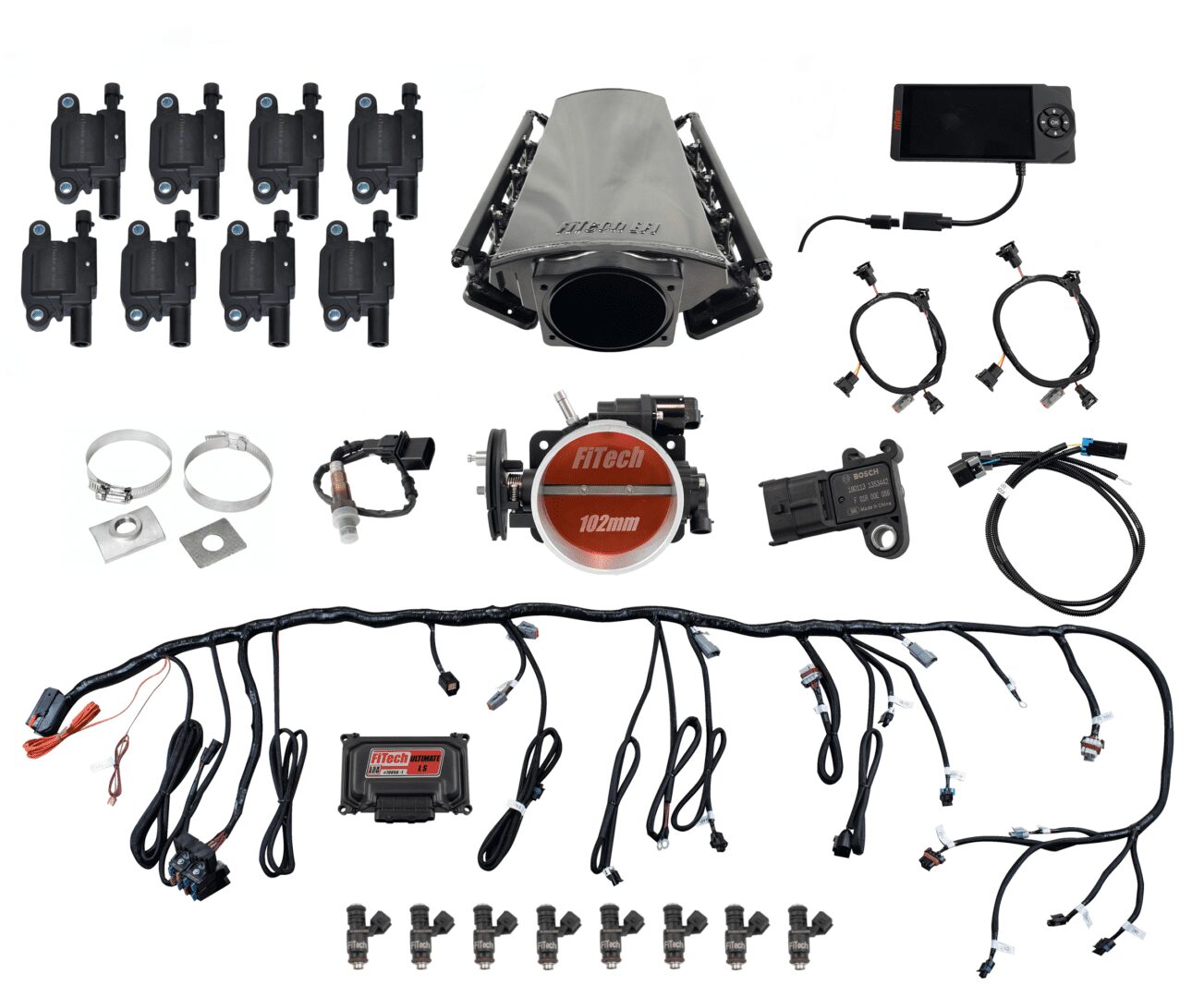 Ultimate LS 750 HP EFI System With Short LS3 Port Intake & LS3 Coil Pack With LED Set