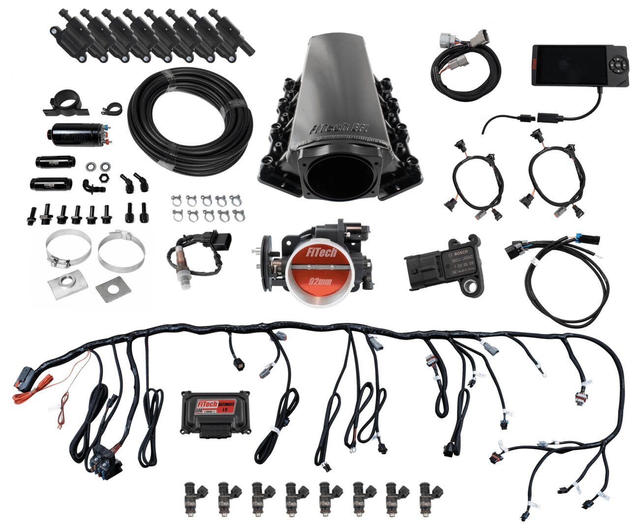 Ultimate LS Tall for LS1/LS2/LS6 – 500HP w/ Trans Control w/Inline Fuel Pump Kit, w/ led coil pack set