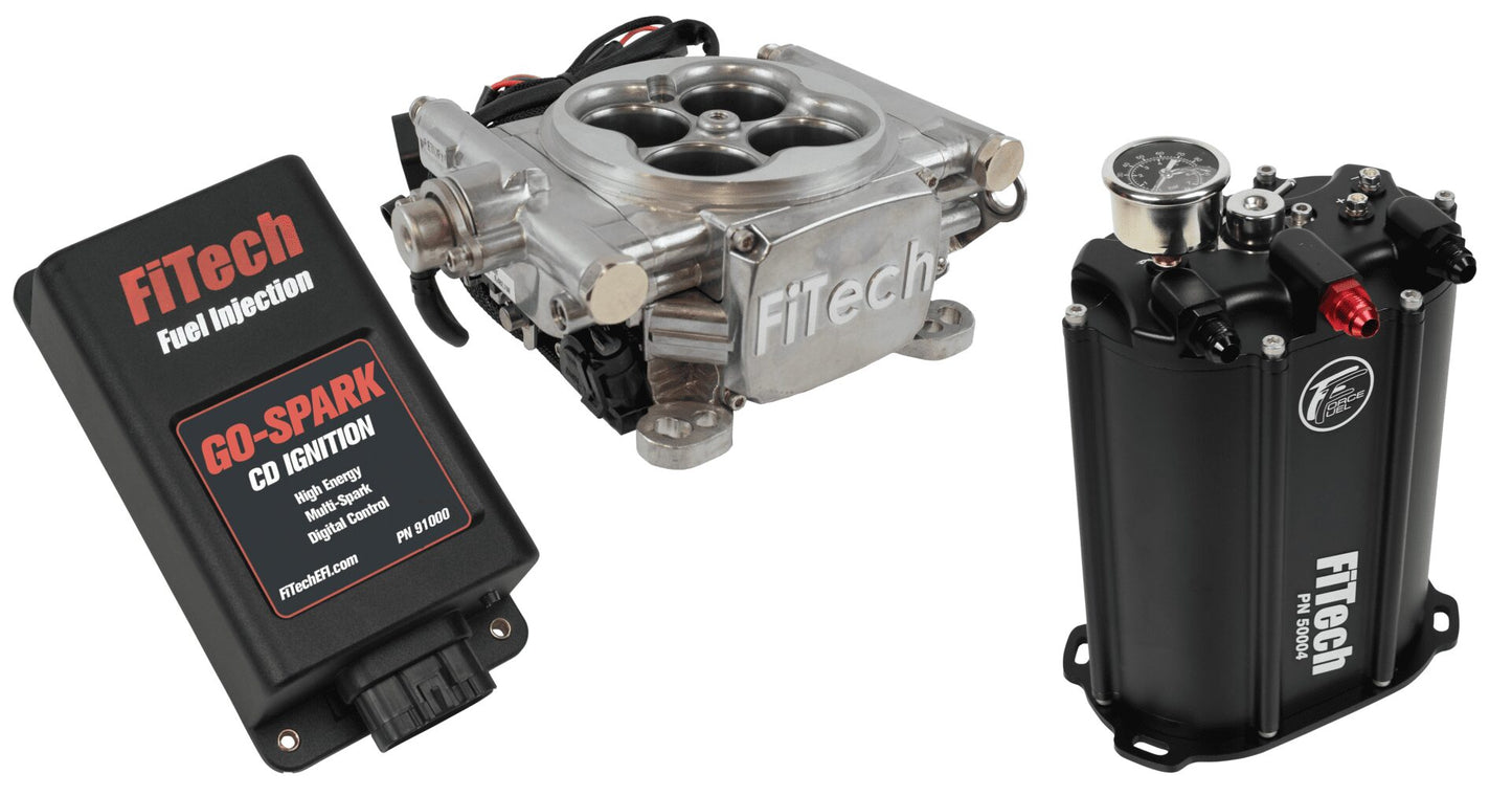 Go EFI 4 System (Aluminum Finish) Master Kit w/ Force Fuel Fuel Delivery System & CDI box