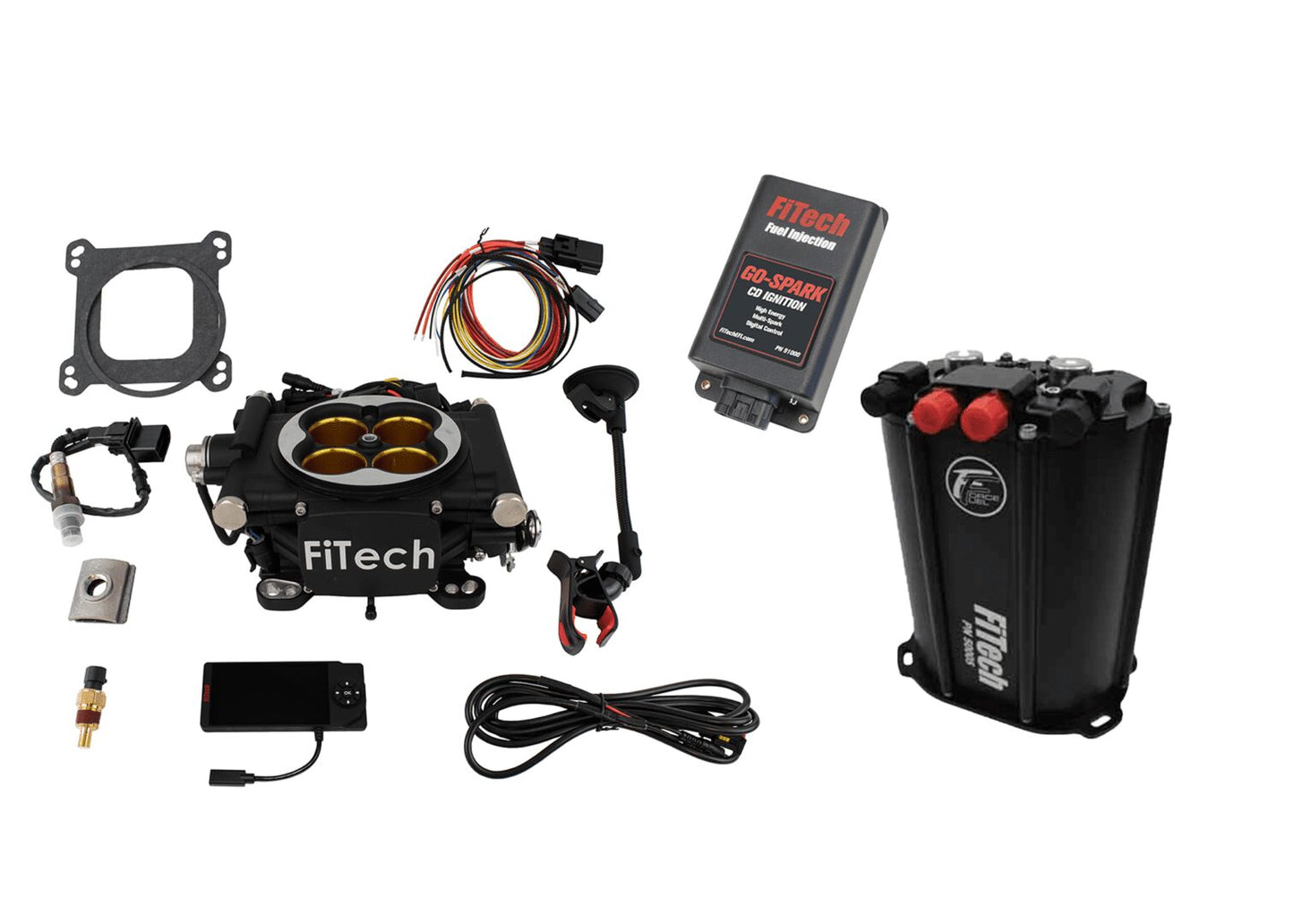 Go EFI 8 1200 HP Matte Black Finish System With Dual Pump Force Fuel Delivery Master Kit & Go Spark CDI Box