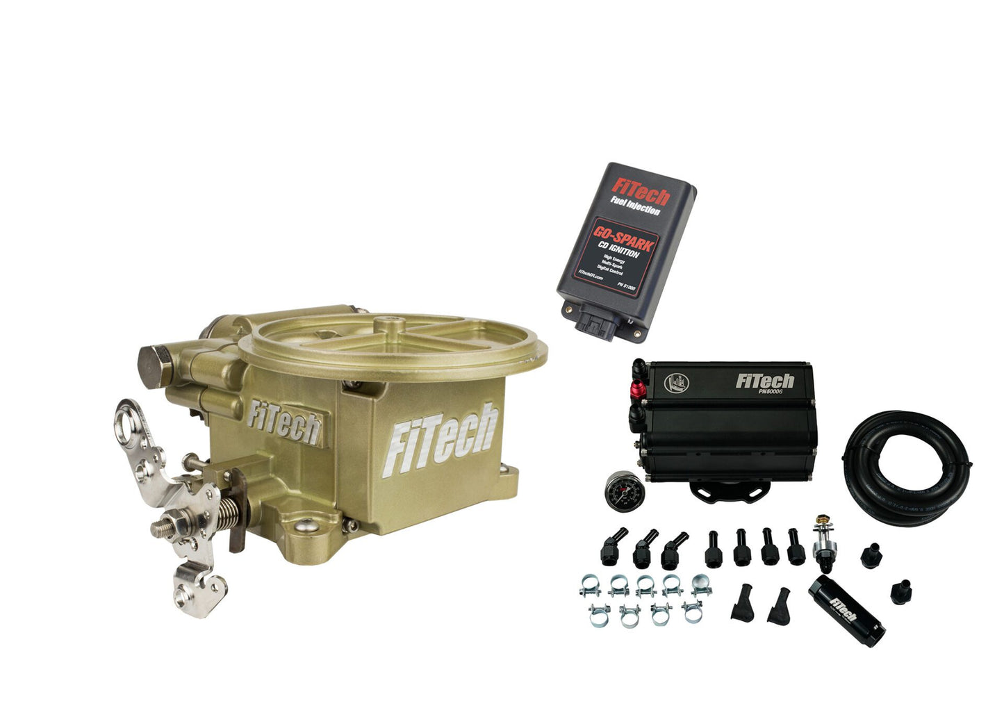 Go EFI 2 Barrel 400 HP Classic Gold EFI System With Force Fuel Mini Delivery Master Kit & Go Spark CDI Box