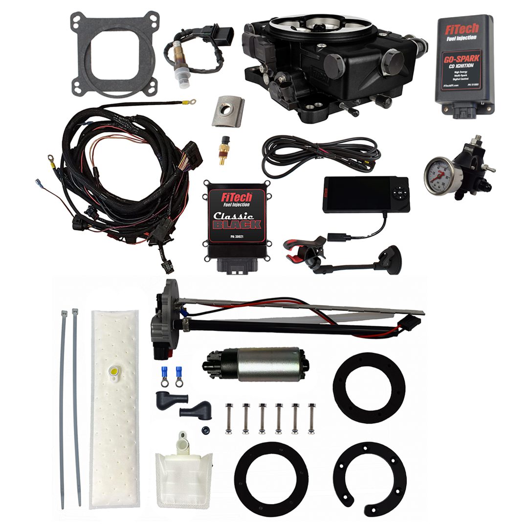 Go EFI Classic Black 650 HP EFI System With Go Fuel 255 LPH In-Tank, Regulator & Go Spark CDI Box Master Kit