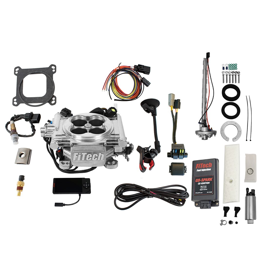 Go EFI 4 600 HP Bright Aluminum EFI System With Go Fuel 340 LPH In-Tank & Go Spark CDI Box Master Kit