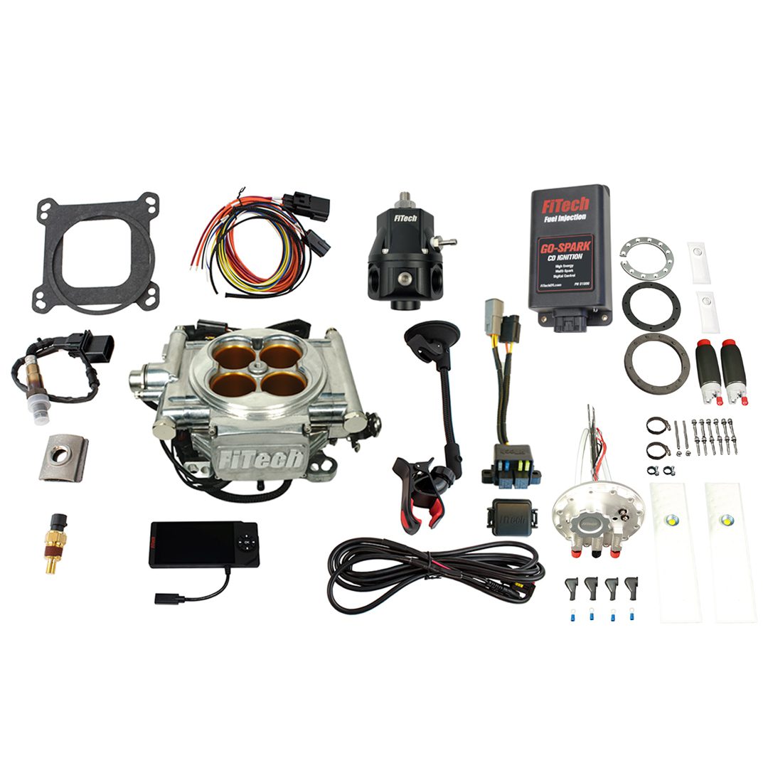 Go EFI 8 1200 HP Bright Aluminum Finish System With Go Fuel Dual Pump In-tank Module, Go Spark CDI Box, and Regulator Master Kit