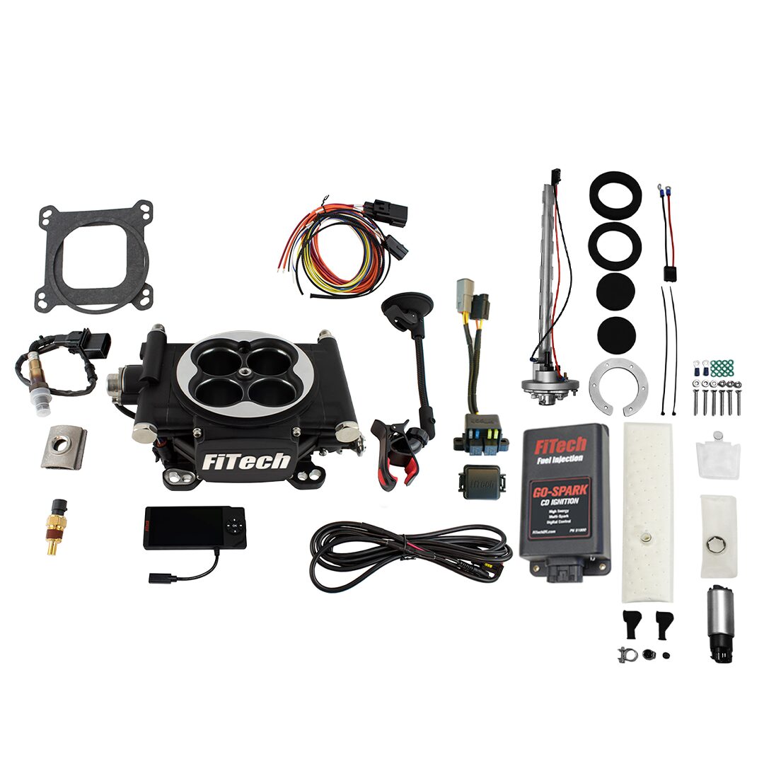 Go EFI 4 600 HP Matte Black EFI System With Go Fuel In-Tank Regulated Pump 255 LPH & Go Spark CDI Box Master Kit