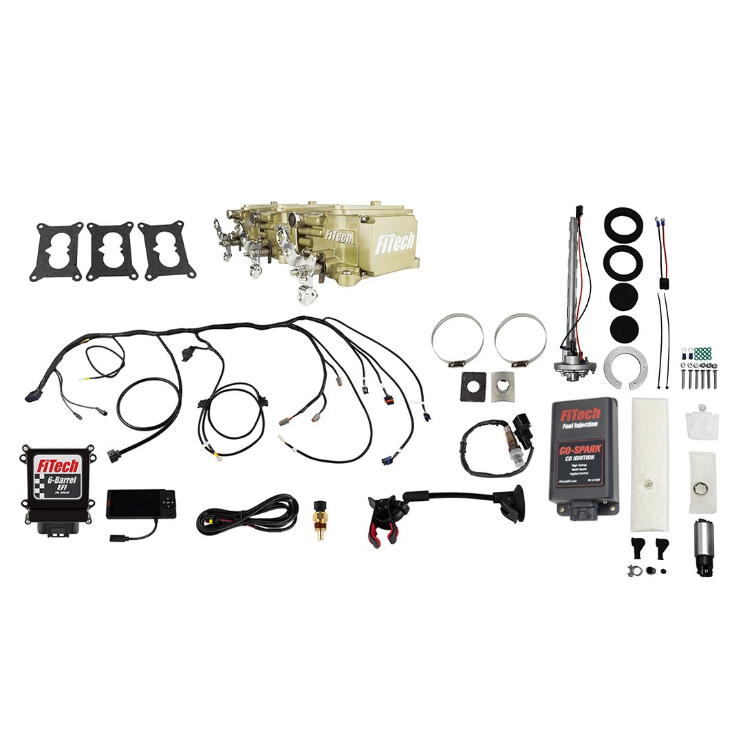 Go EFI 3×2 Tri Power 600 HP Classic Gold EFI System With Go Fuel In-Tank Regulated Pump 255 LPH & Go Spark CDI Box Master Kit