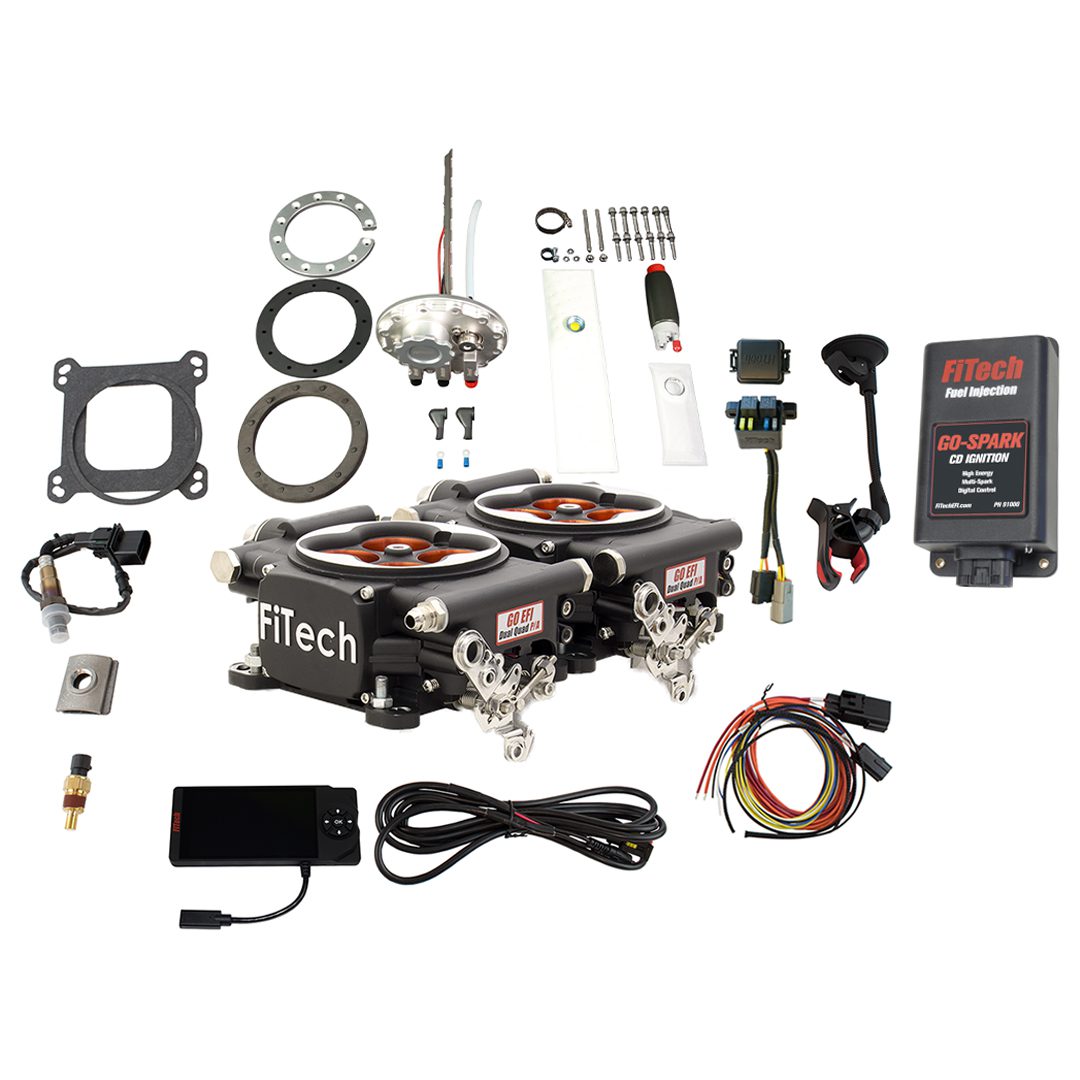 Go EFI 2x4 1200 HP Matte Black EFI System With Go Fuel In-Tank 340 LPH Fuel Pump Returnless Module & Go Spark CDI Box Master Kit