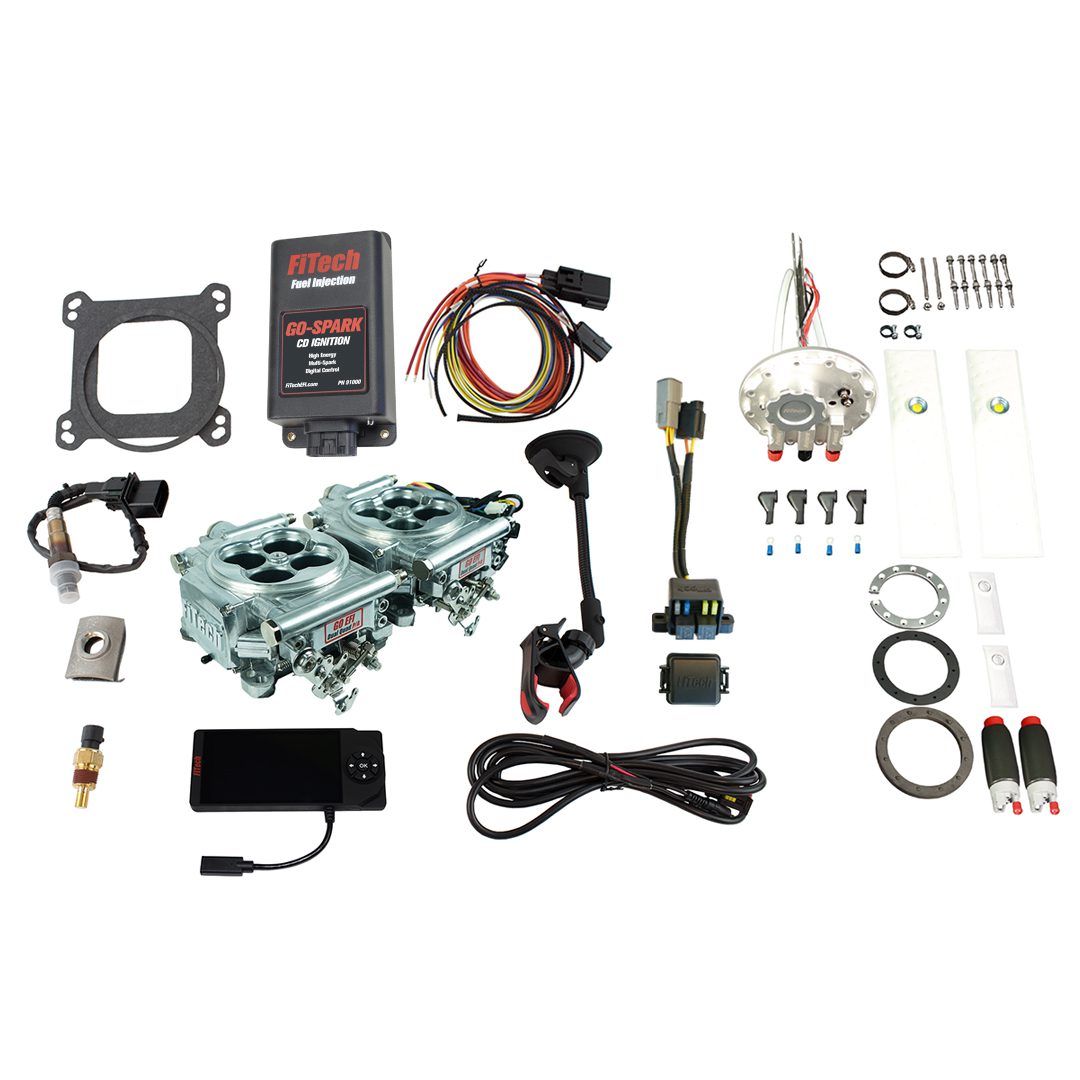 Go EFI 2x4 1200 HP Bright Aluminum EFI Adder With Go Fuel In-Tank Dual Pump Module & Go Spark CDI Box Master Kit