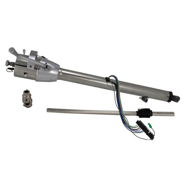 1960-1966 Flaming River Tilt Steering Column Automatic Column Shift Polished Stainless Early Power Steering