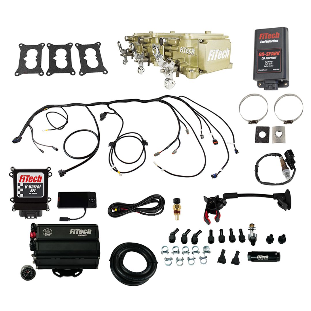 Go EFI 3×2 Tri Power 600 HP Classic Gold EFI System With Force Fuel Mini Delivery Master Kit & Go Spark CDI Box