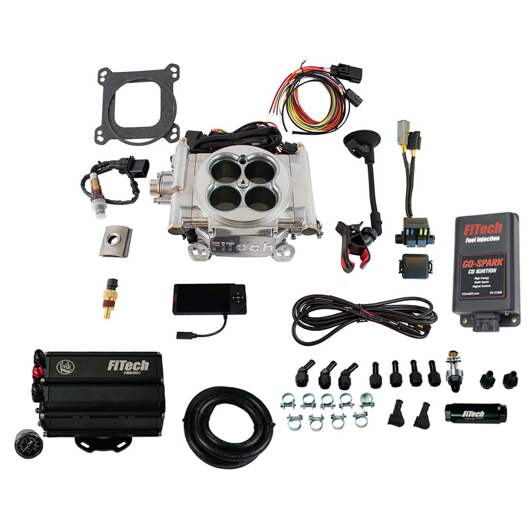 Go EFI 4 600 HP Bright Aluminum EFI System With Force Fuel Mini Delivery Master Kit & Go Spark CDI Box