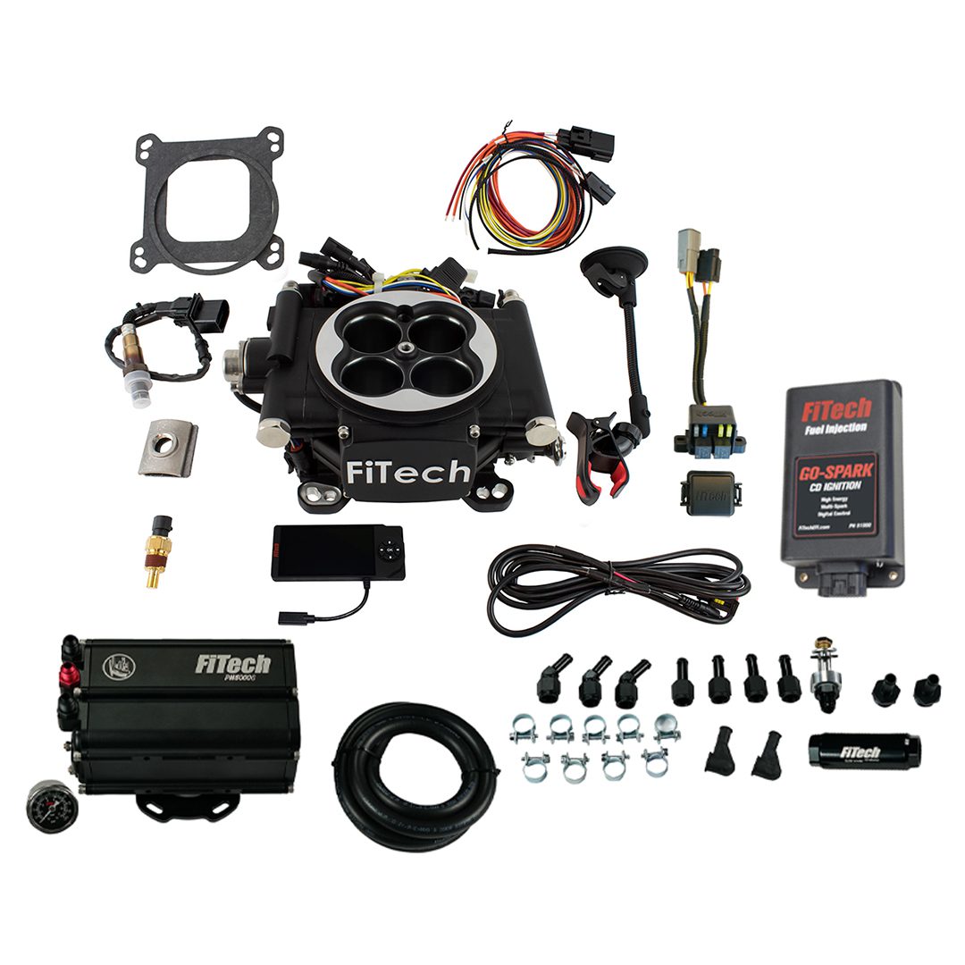 Go EFI 4 600 HP Matte Black EFI System With Force Fuel Mini Delivery Master Kit & Go Spark CDI Box