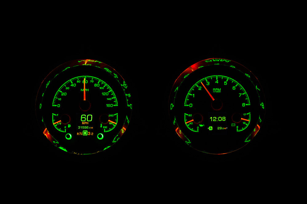 1954-1955 1st Series Chevrolet Truck & GMC Dakota Digital HDX Analog & Digital Instrument System - Black Face HDX-54C-PU-K