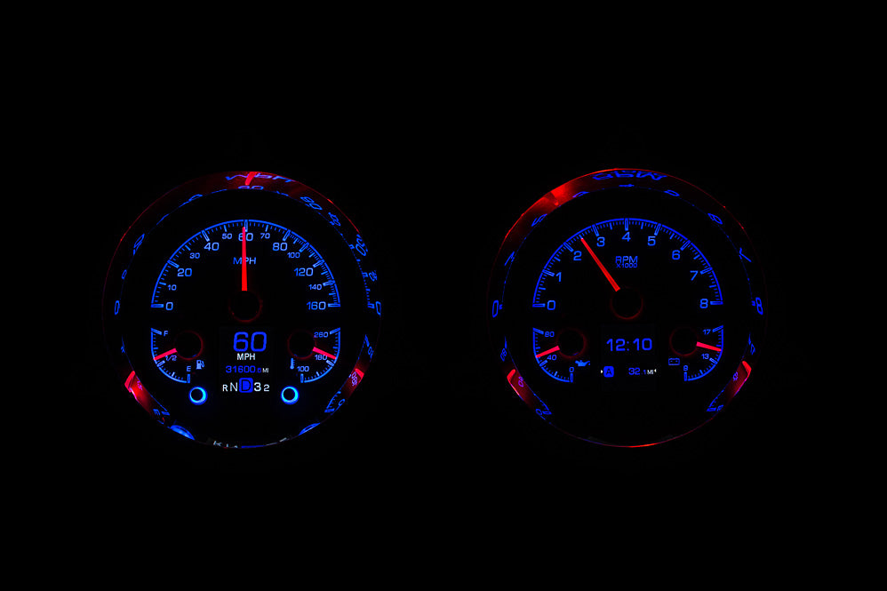 1954-1955 1st Series Chevrolet Truck & GMC Dakota Digital HDX Analog & Digital Instrument System - Black Face HDX-54C-PU-K