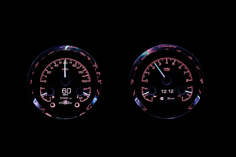 1954-1955 1st Series Chevrolet Truck & GMC Dakota Digital HDX Analog & Digital Instrument System - Black Face HDX-54C-PU-K