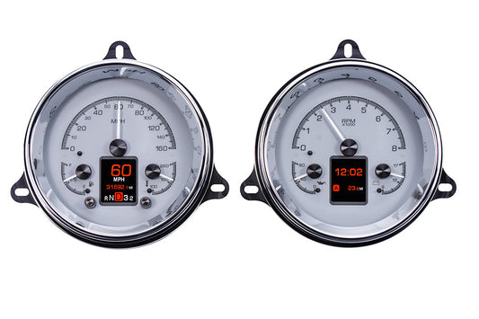 1954-1955 1st Series Chevrolet Truck & GMC Dakota Digital HDX Analog & Digital Instrument System - Silver Face HDX-54C-PU-S