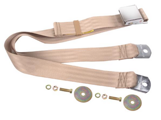 Light Tan -Seat Belt Chrome Lift Latch 74"
