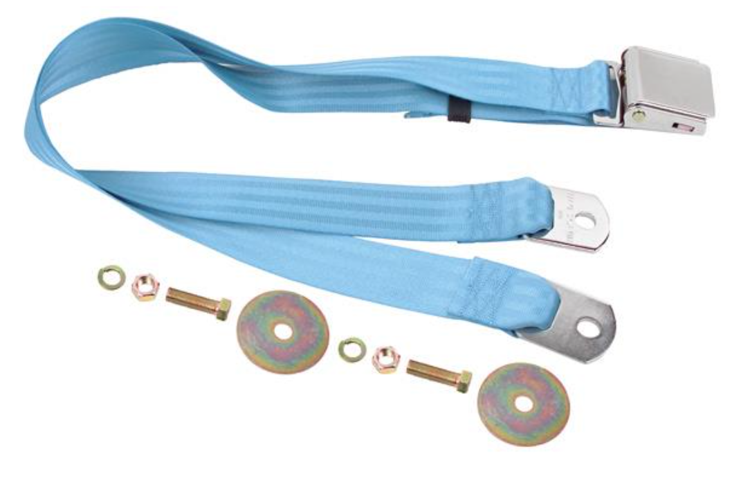 Light Blue - Seat Belt Chrome Lift Latch 74"