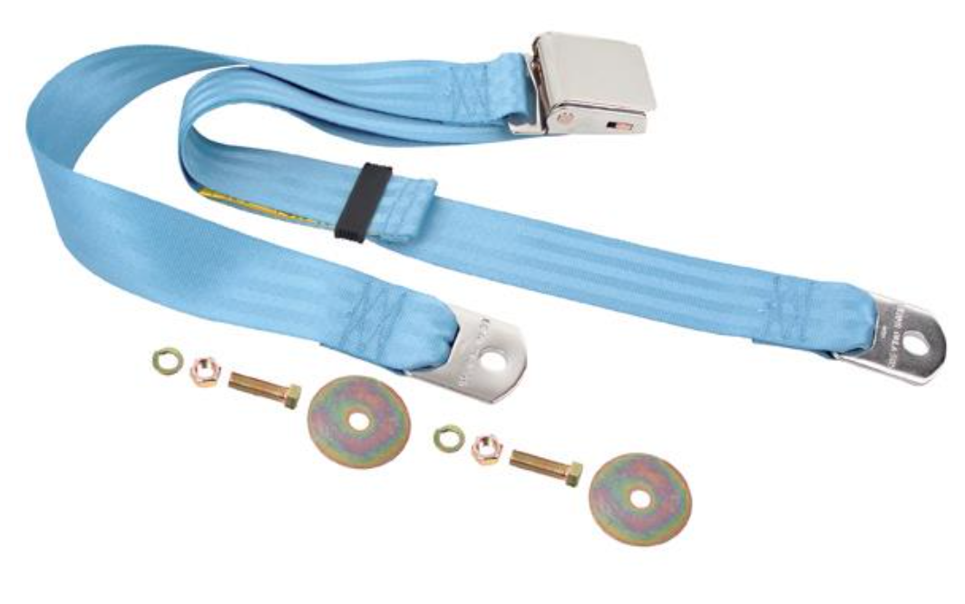 Light Blue - Seat Belt Chrome Lift Latch 60"