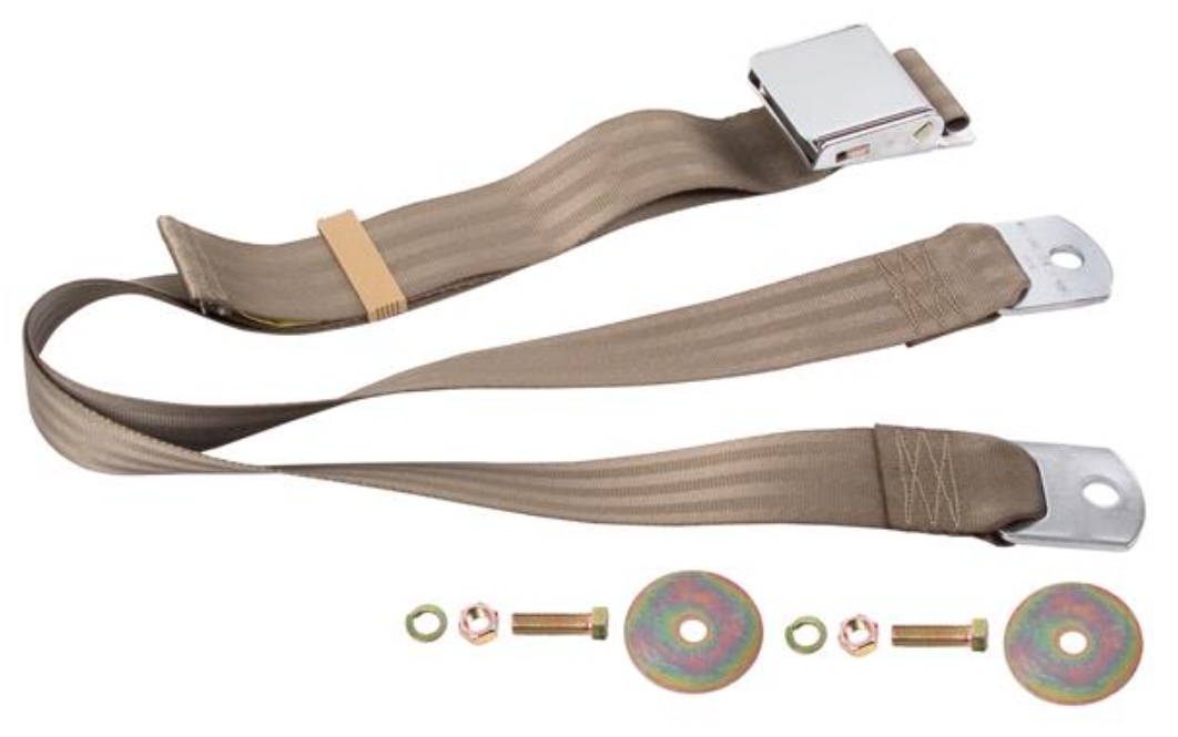 Dark Tan - Seat Belt Chrome Lift Latch 74"