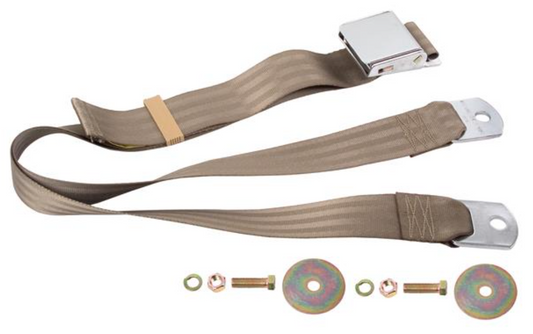 Dark Tan - Seat Belt Chrome Lift Latch 74"