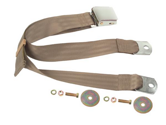 Dark Tan - Seat Belt Chrome Lift Latch 60"