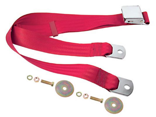 Dark Red - Seat Belt Chrome Lift Latch 74"