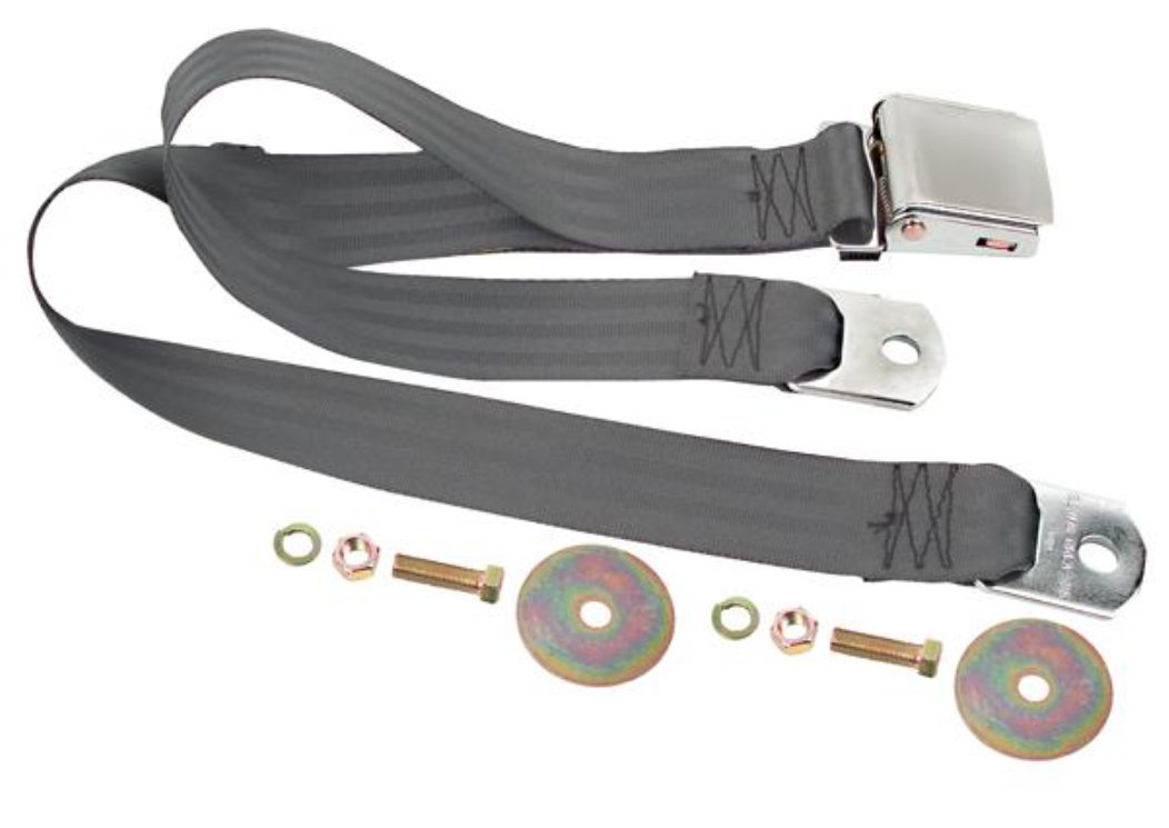 Dark Grey - Seat Belt Chrome Lift Latch 60"