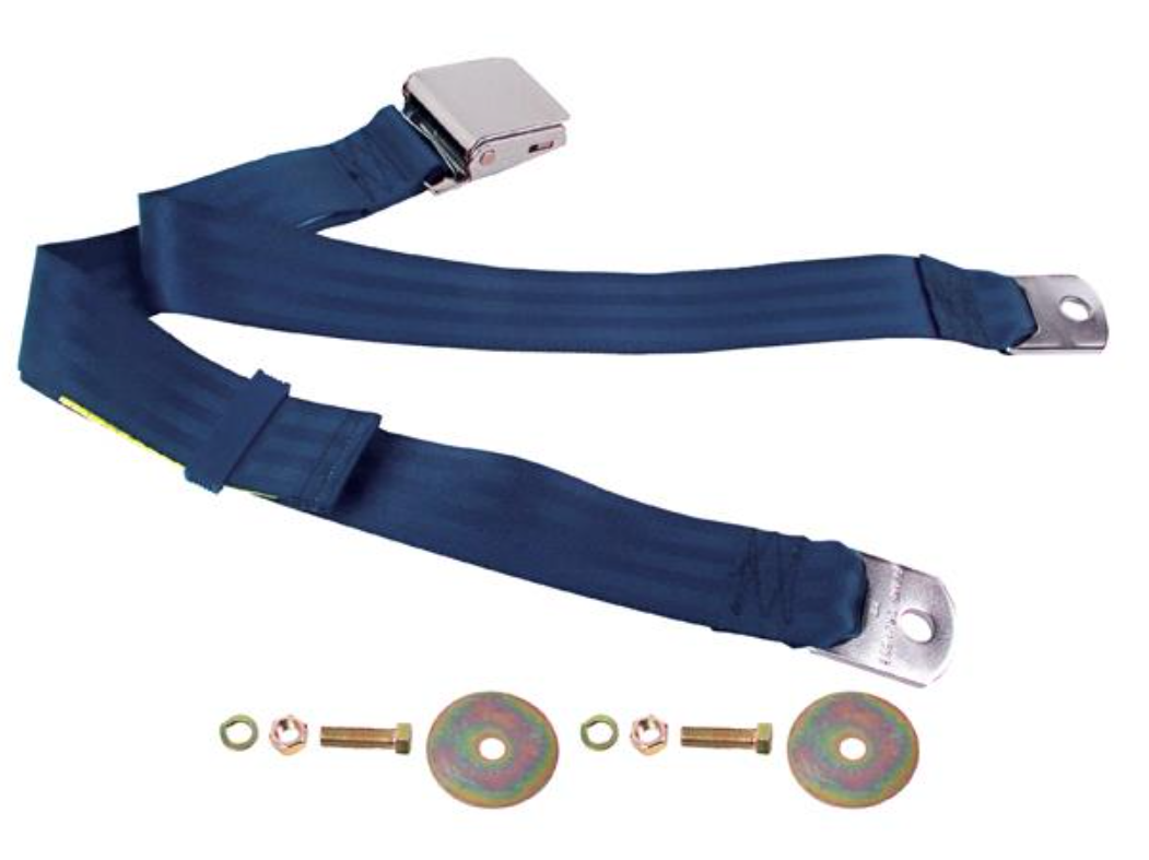 Dark Blue - Seat Belt Chrome Lift Latch 60"