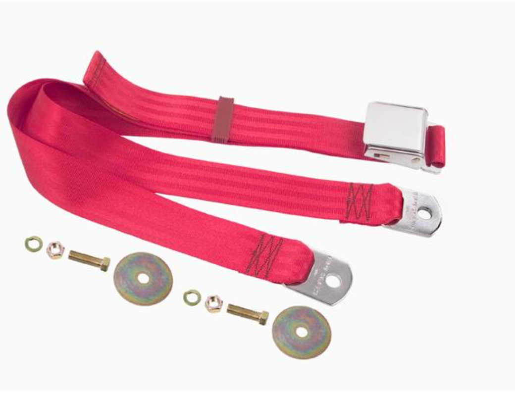 Bright Red - Seat Belt Chrome Lift Latch 74"
