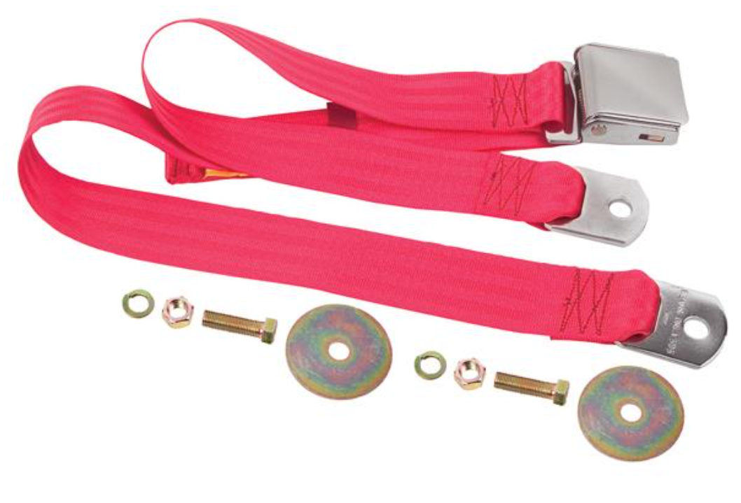 Bright Red - Seat Belt Chrome Lift Latch 60"