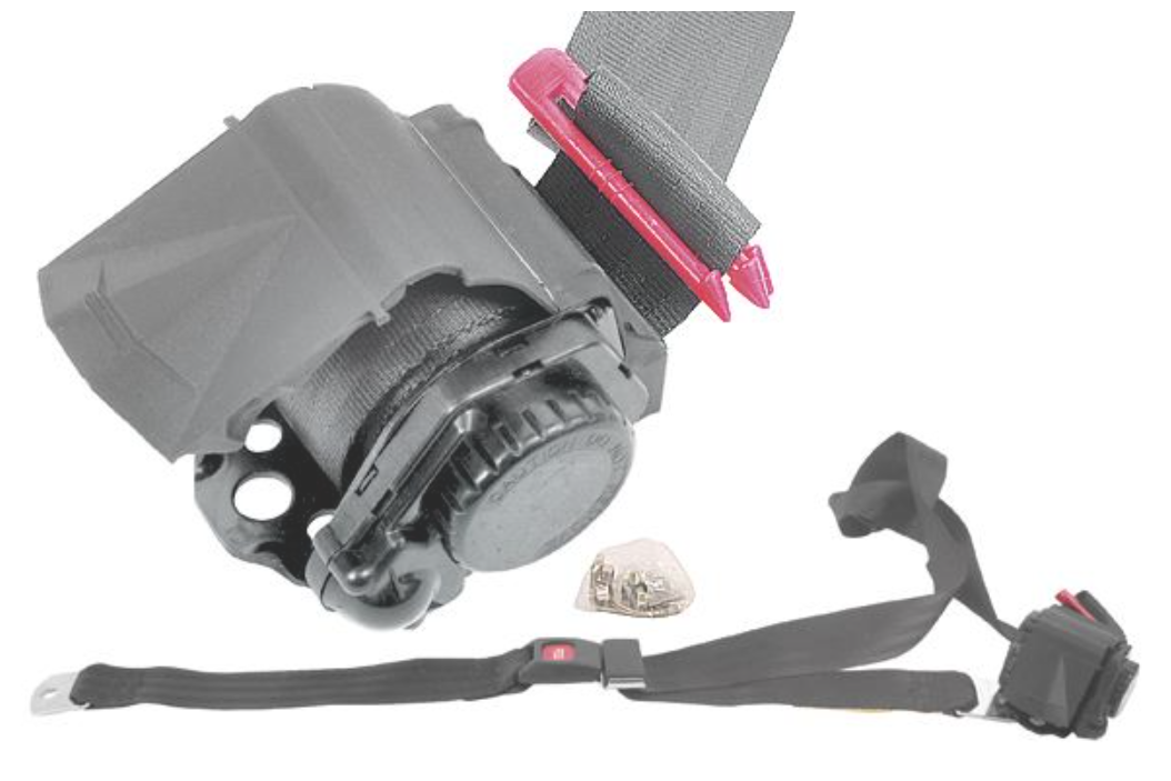 Black - Retractable 3-Point Seat Belt W/ Push Button