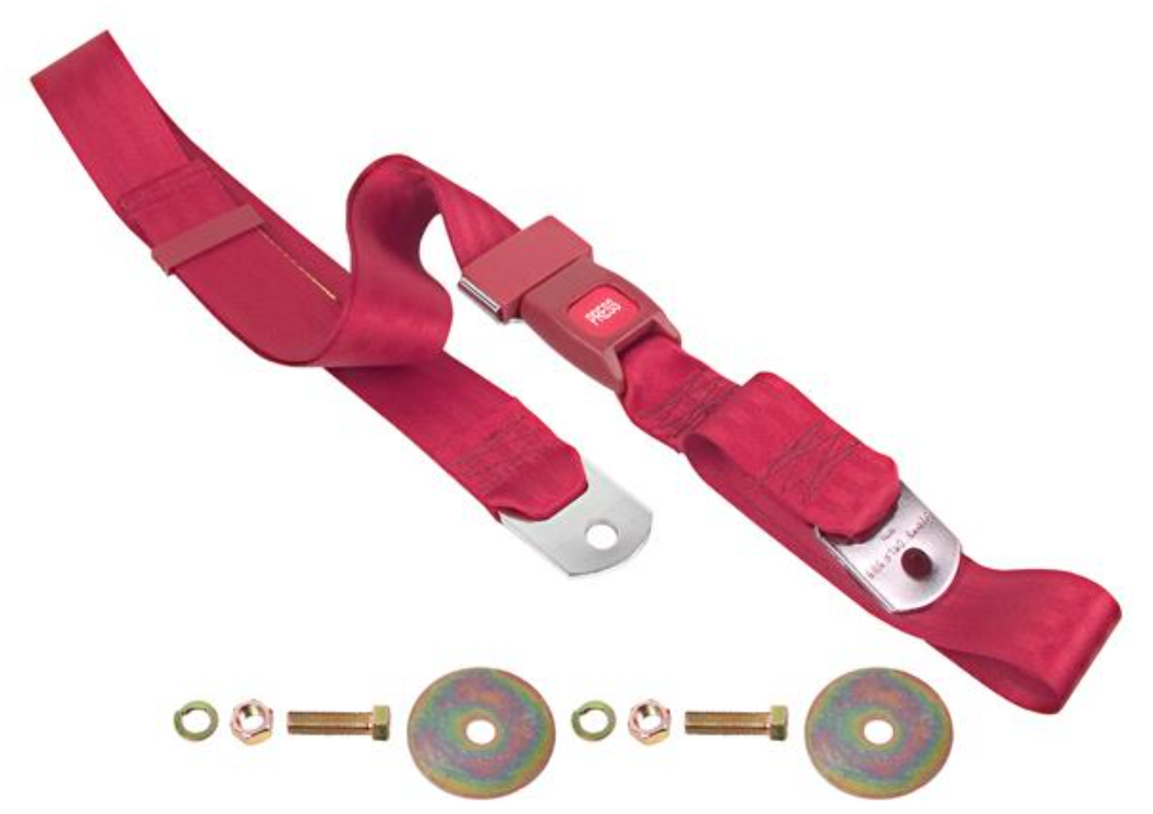 Red - Seat Belt W/ Push Button 74"