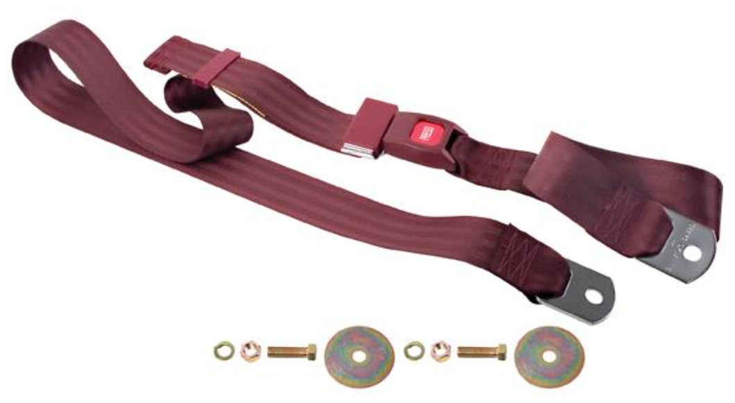 Maroon - Seat Belt W/ Push Button 60"