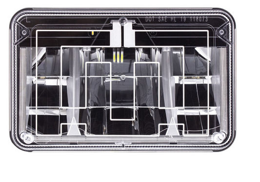 ULTRALIT - Heated 4" X 6" LED Headlight With Polycarbonate Lens & Housing - Low Beam